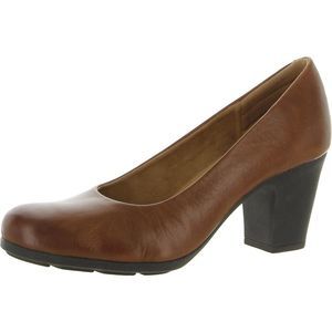 Comfortiva Brown Block Heel Pumps